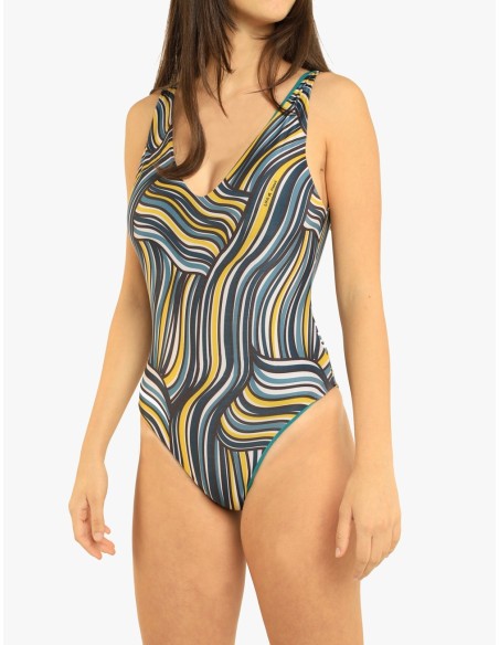 One-piece Swimsuit Fiume Yellow