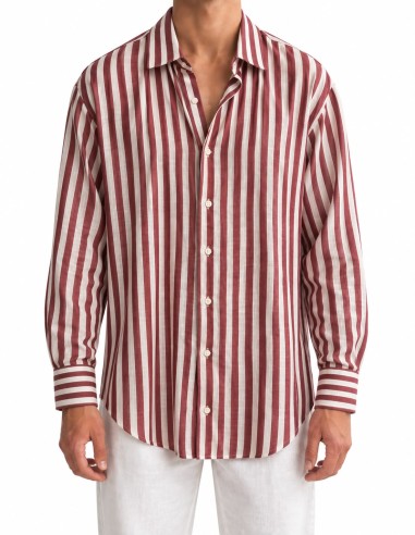 Camicia Capri Righe Bordeaux