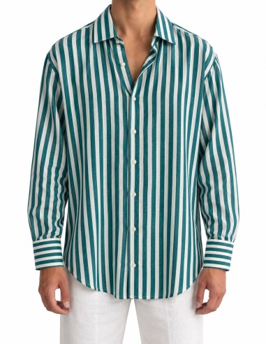Camicia Capri Righe Verde Petrolio