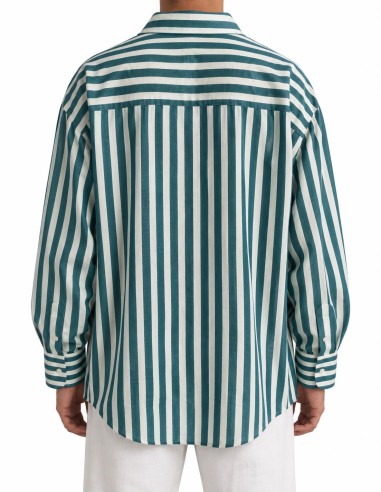 Camicia Capri Righe Verde Petrolio